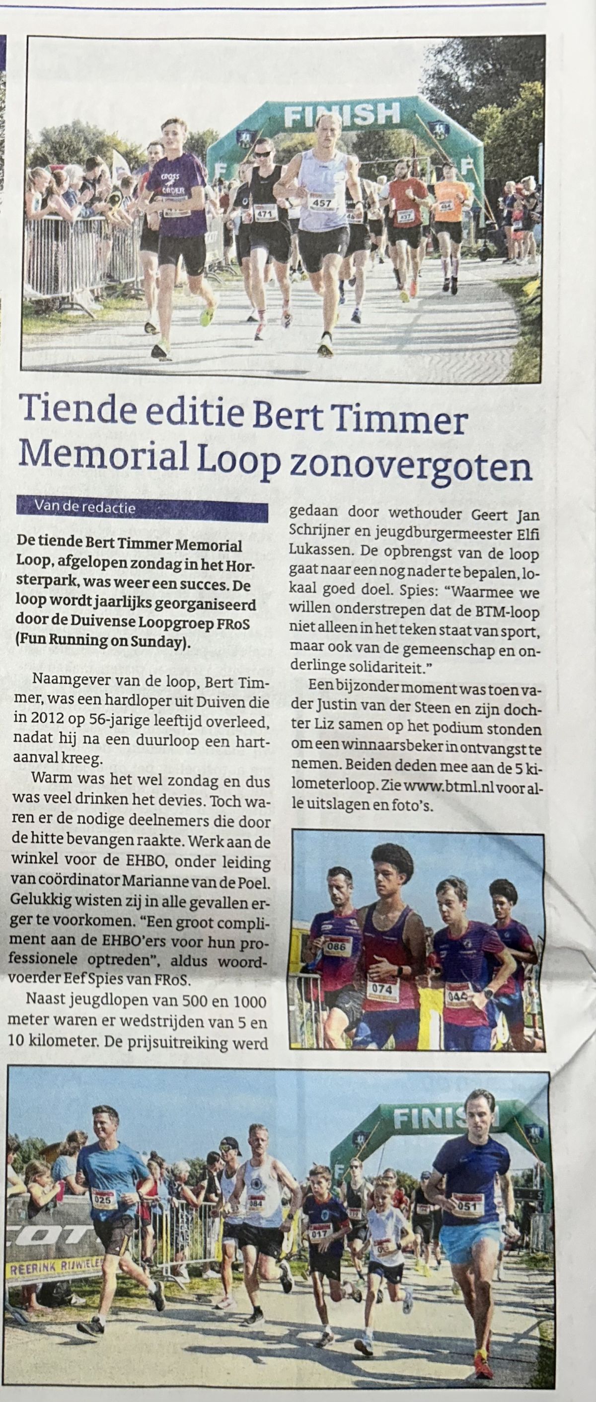 Krantenartikel van de BTML Loop